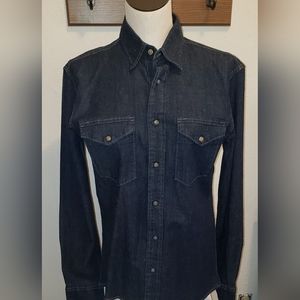 Wrangler indigo denim snap front shirt